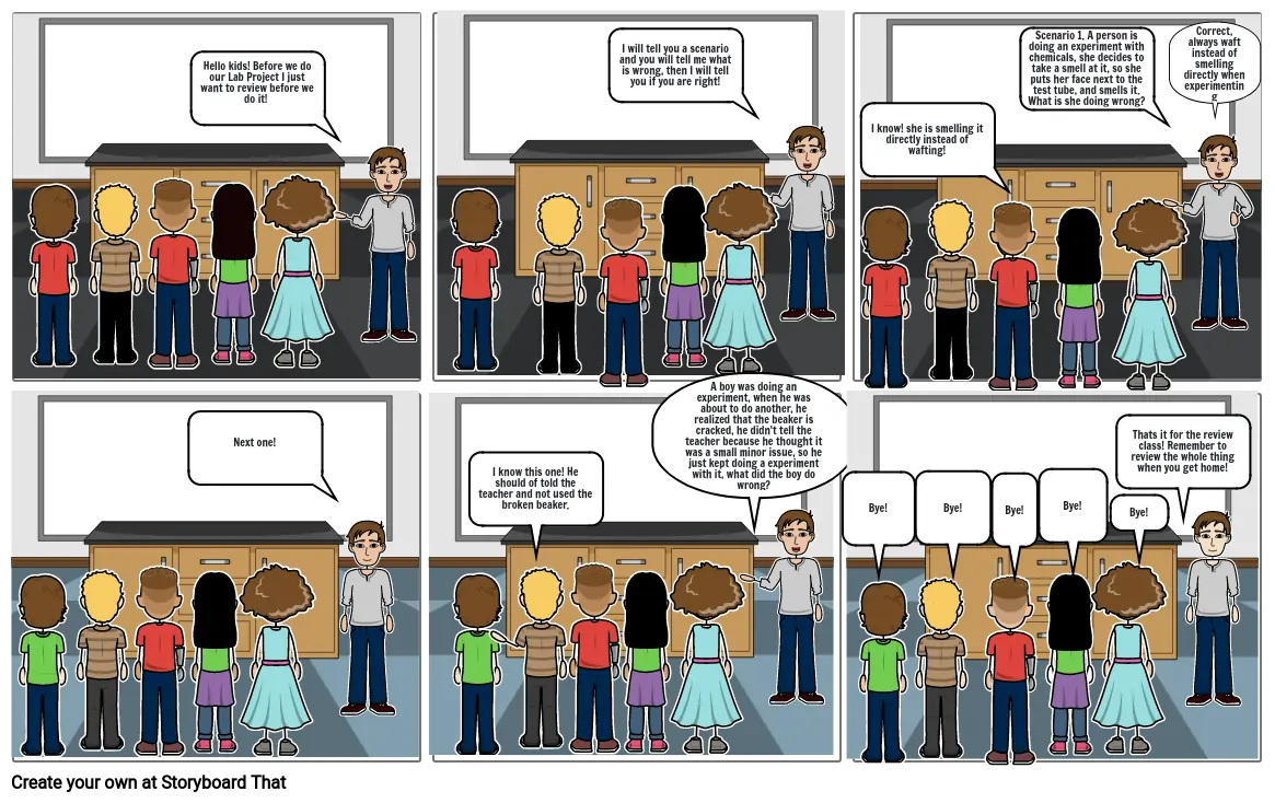 Lab Safety Comic Strip Project