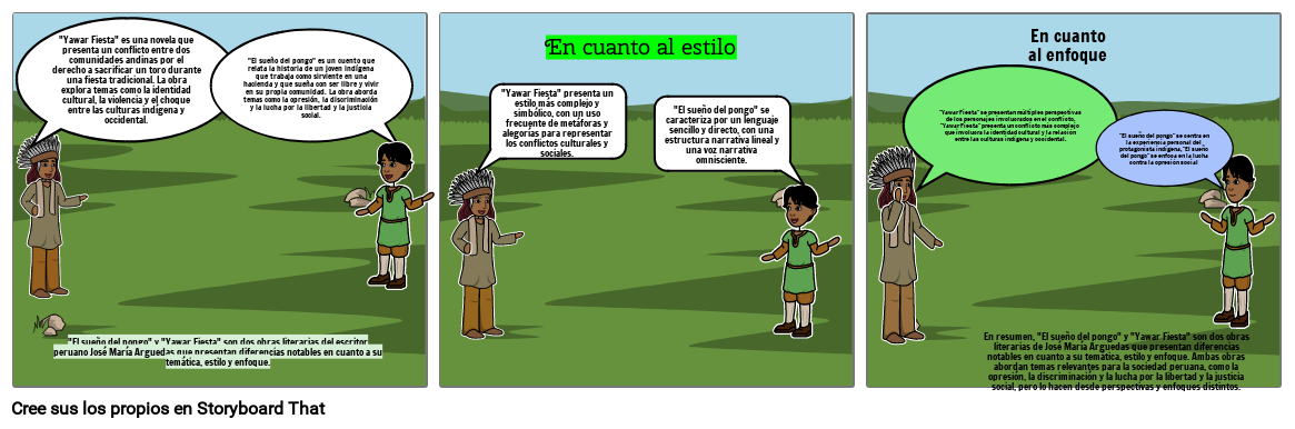 EL sueño del pongo y yawar fiesta Storyboard por 0dc280d0