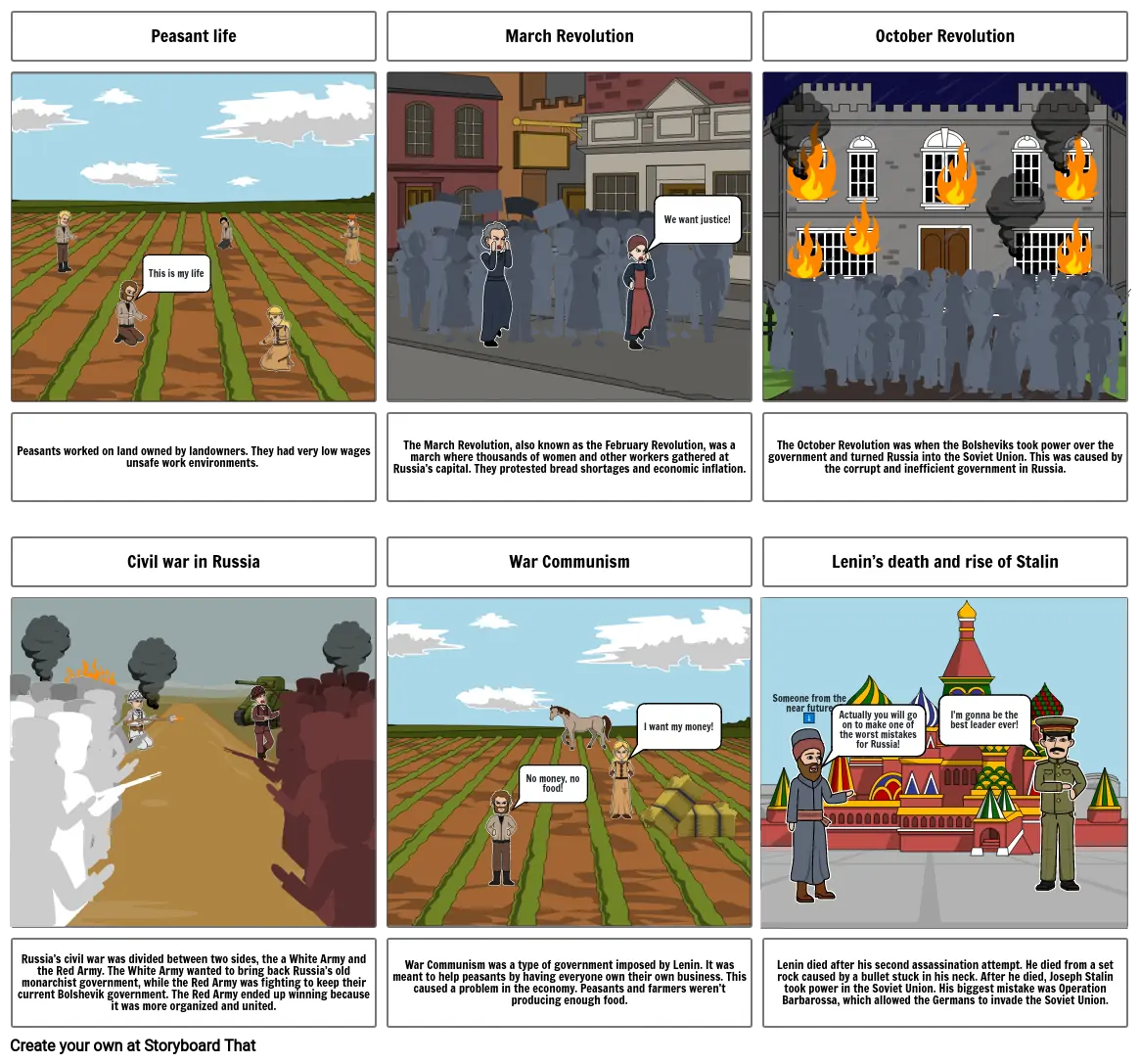 Russia Revolution Storyboard by 0e3348ed