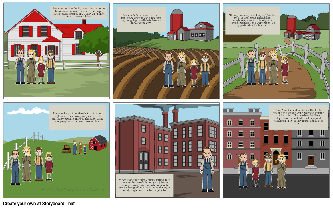 Great Depression Story Board