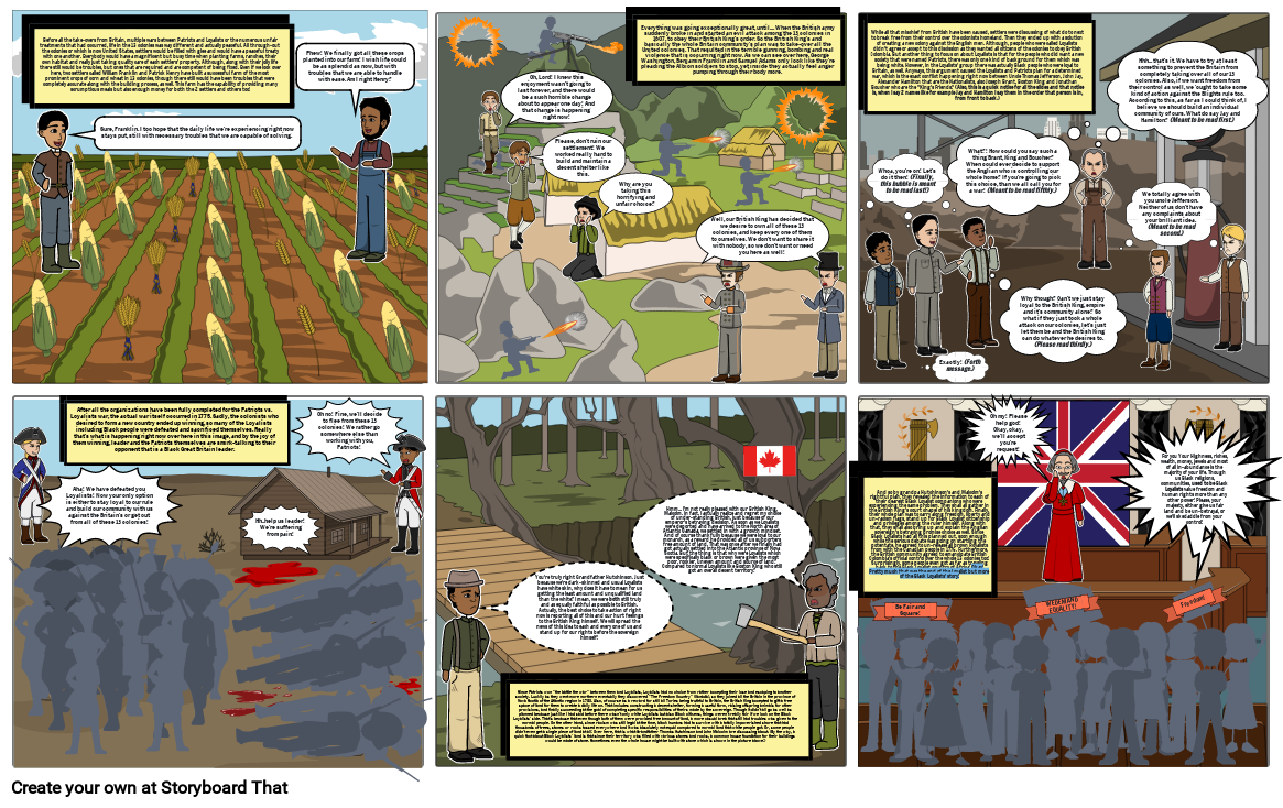 Ganiska&#39;s Loyalists/Black Loyalists Story Board!