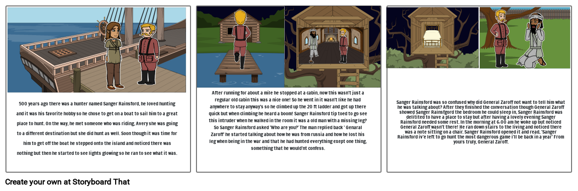 The Most Dangerous Game Storyboard By 0ea55fcd