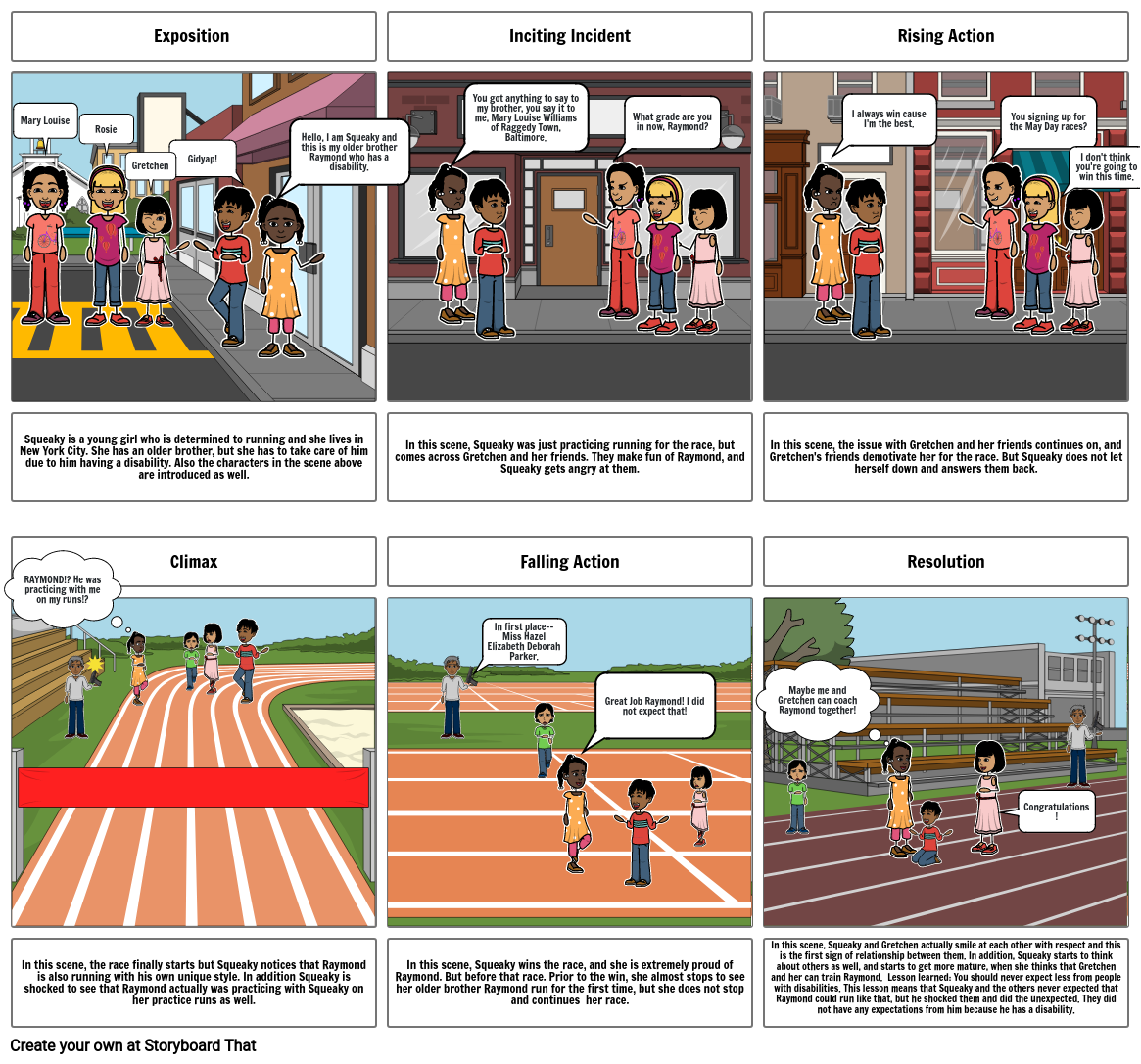 Raymond&#39;s Run Storyboardthat Project