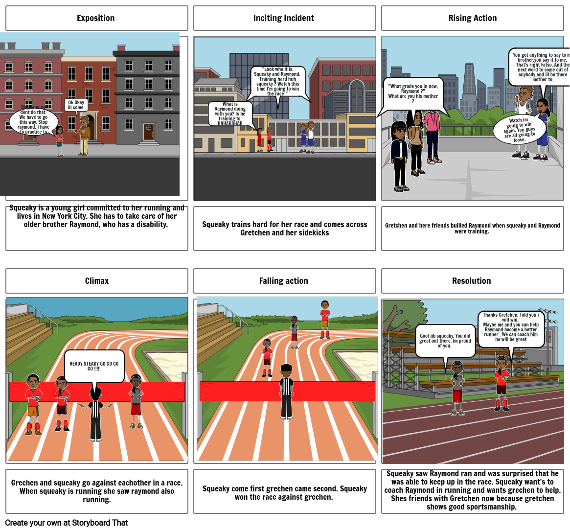 Raymonds run story bored Storyboard by 0ecffd16