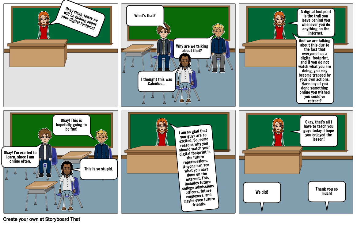 Online Awareness & Internet Safety Comic Strip