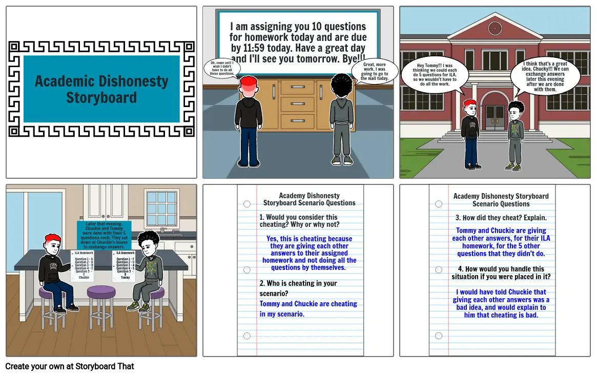 Academic Dishonesty Storyboard