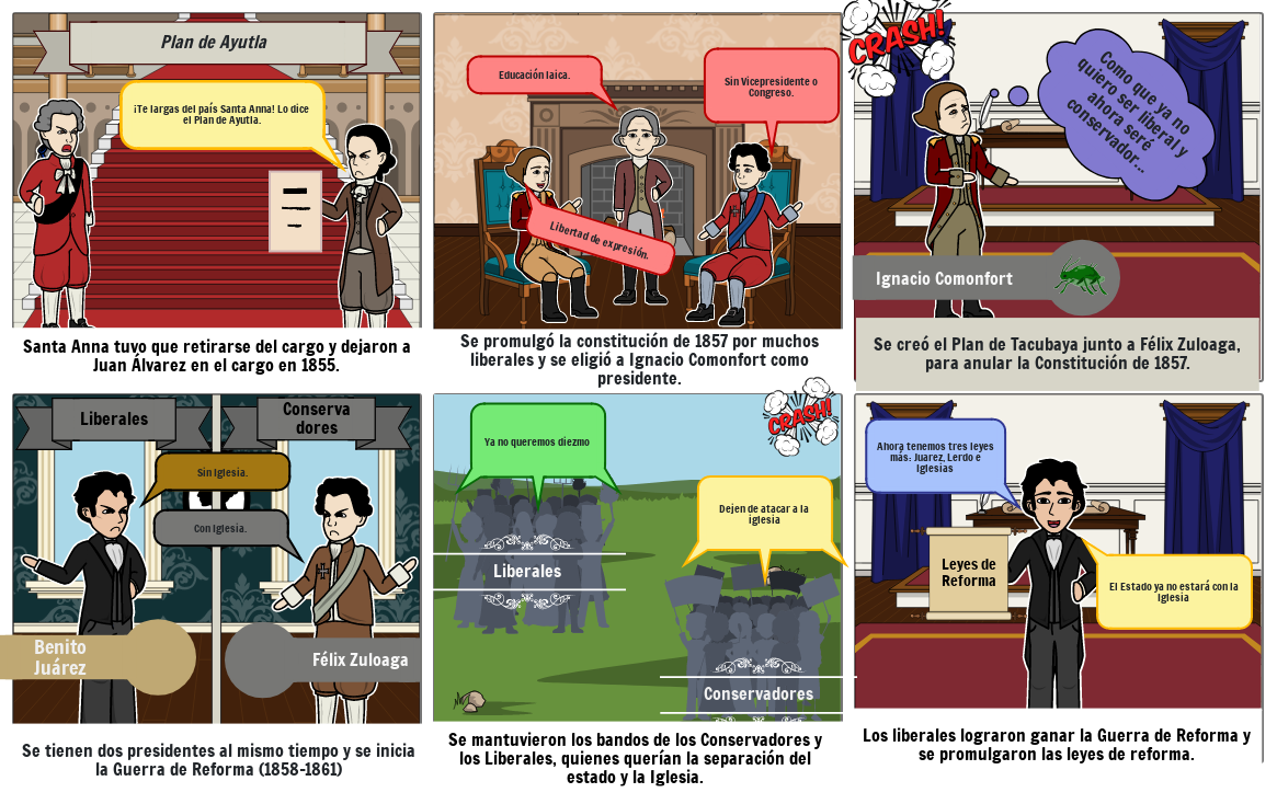 Comic del plan de Ayutla