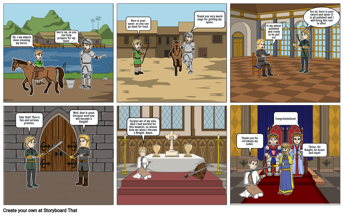 Becoming a Medieval Knight Storyboard by 0f885fe3