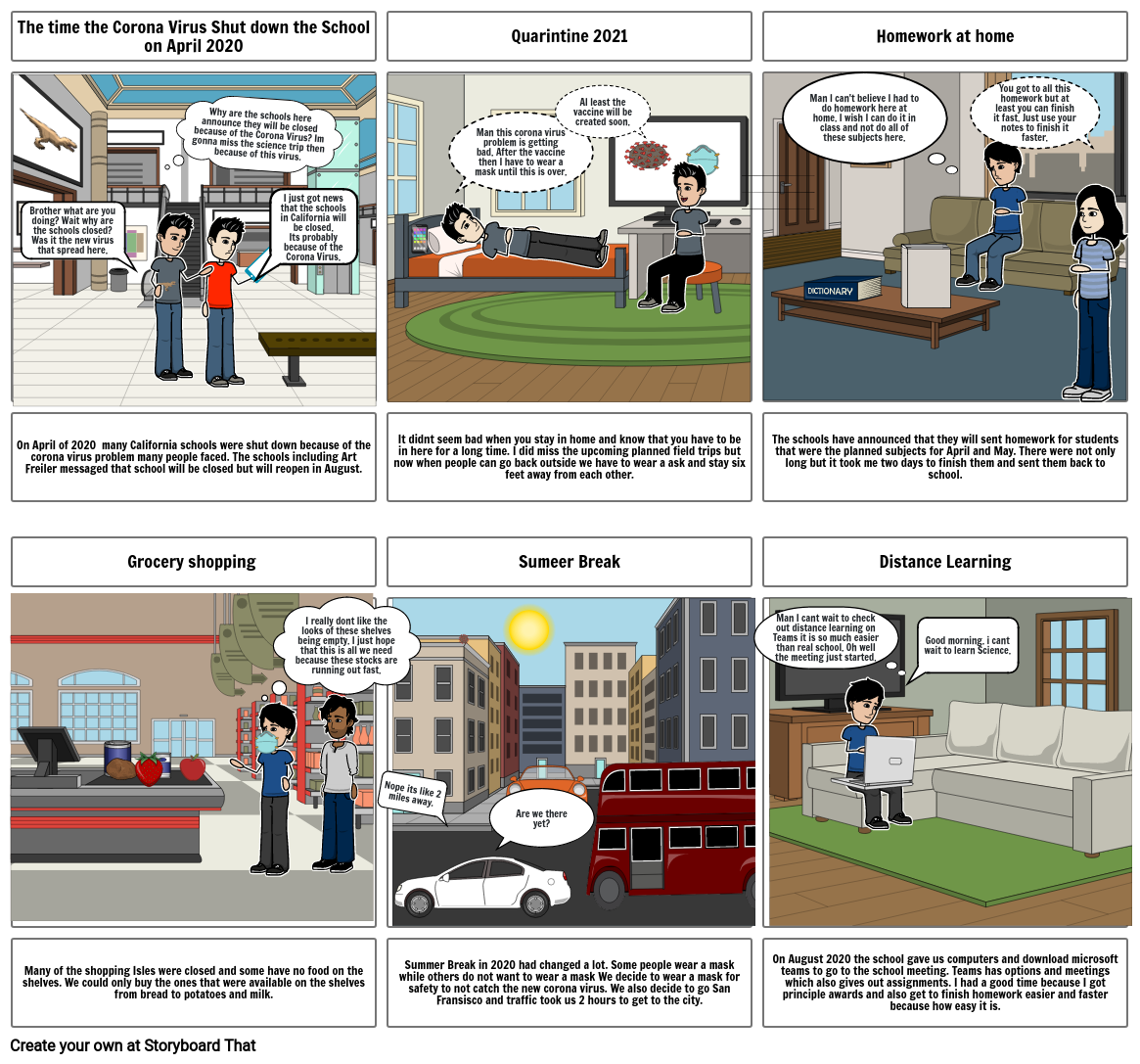 The time CoronaVirus changed our Life Storyboard