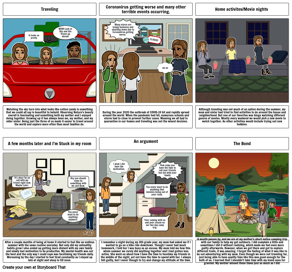 Autobiographical Narrative Storyboard Storyboard