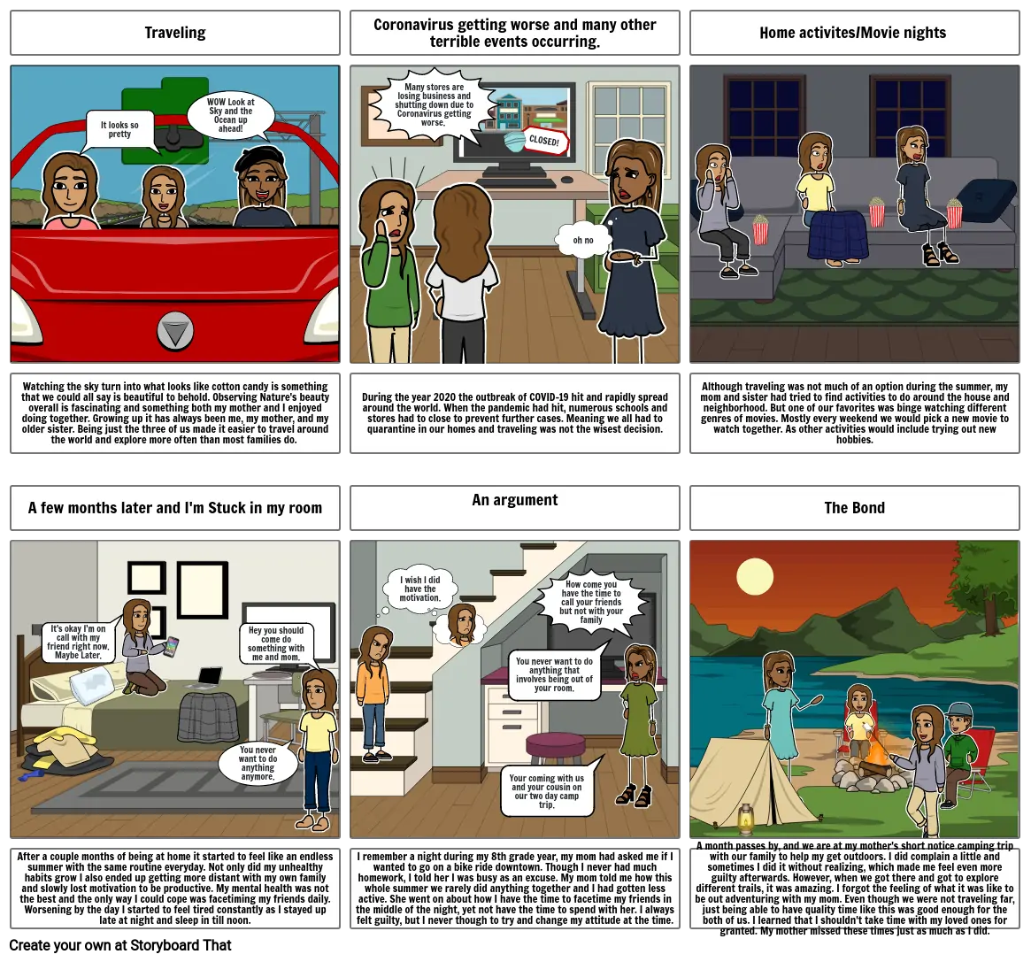 Autobiographical Narrative Storyboard