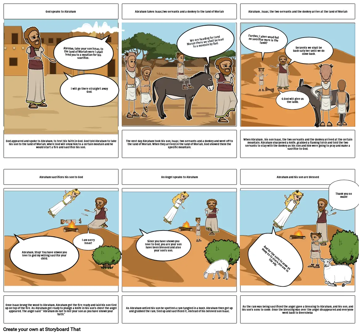 Abraham and Issac Story Board