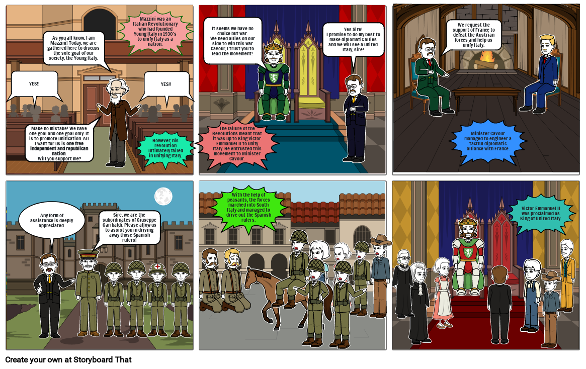 The Unification Of Italy Storyboard by 109390e4