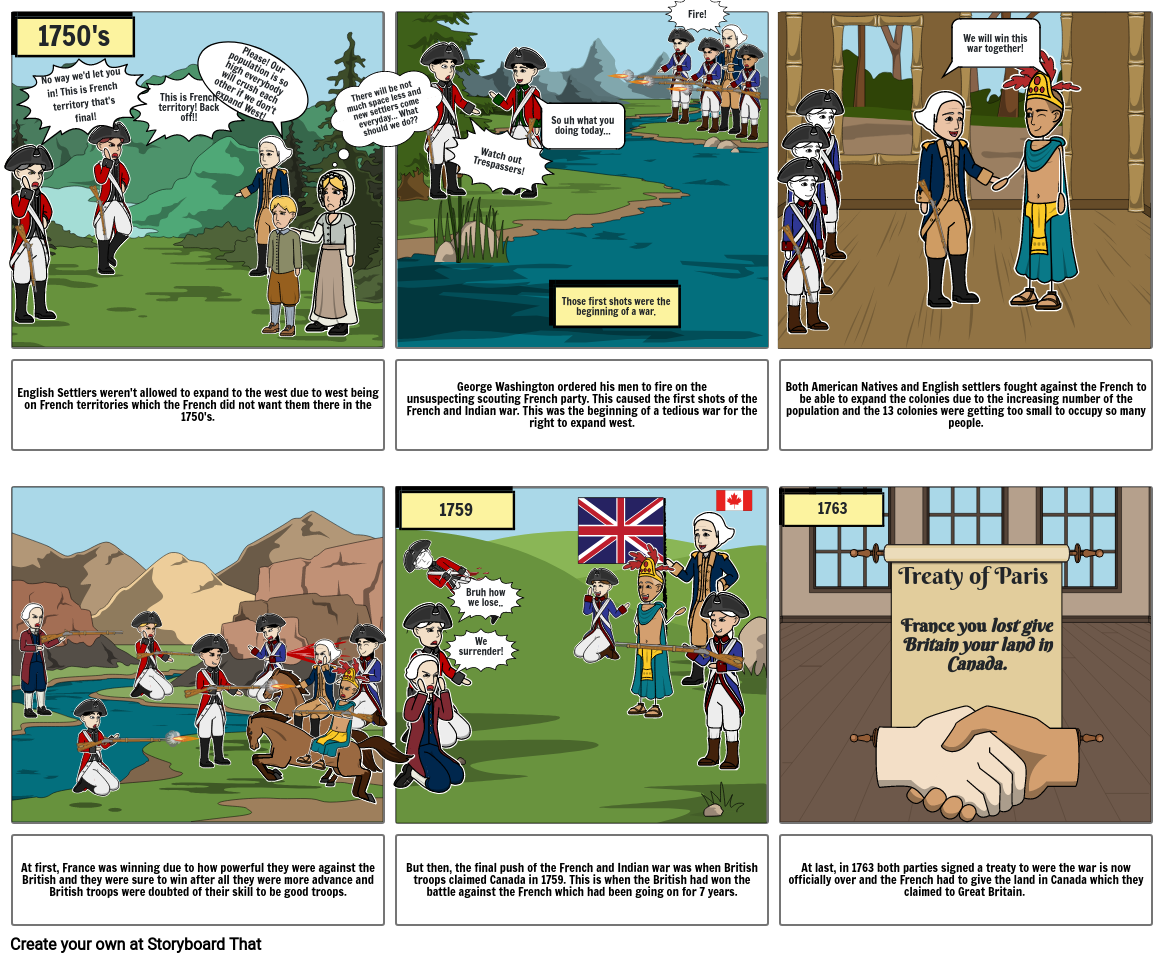 French and Indian war Comic Storyboard by 10c96e49