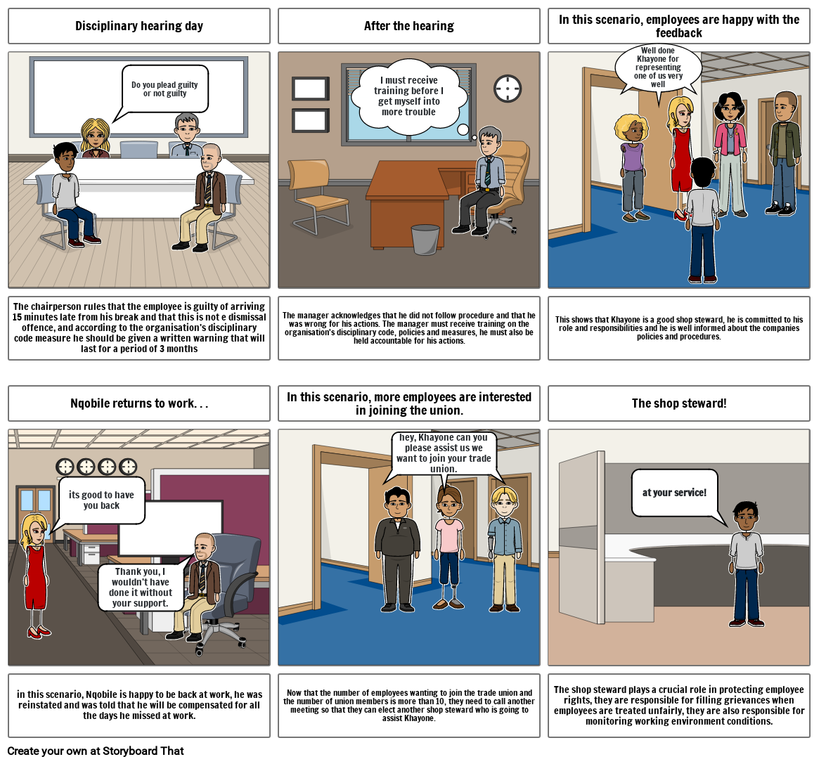 The rights and roles of the shop steward storyboard 4