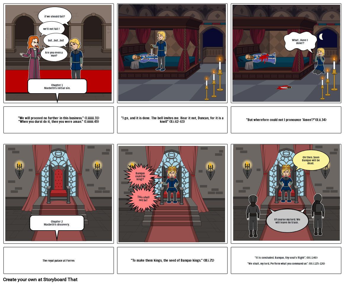 Performance task macbeth comic stip part 1. Storyboard