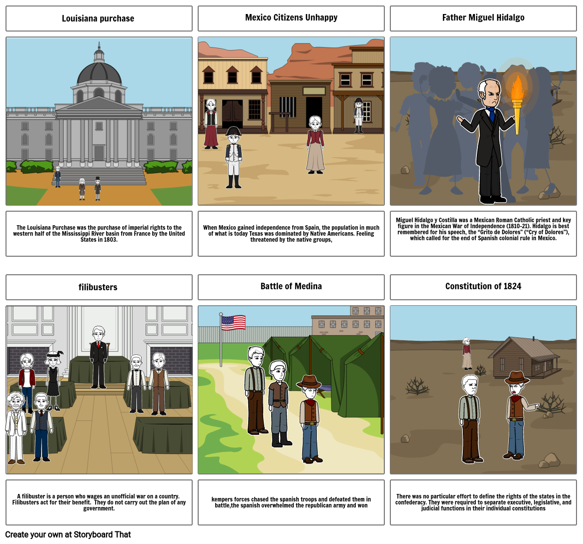 Mexico’s independence from Spain. Storyboard por 11ad5152