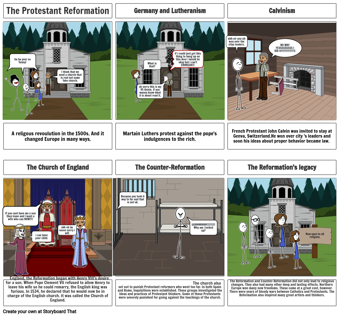 The Protestant Reformation Storyboard Assignment.