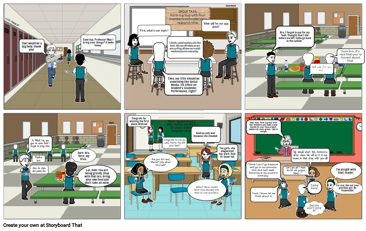 Positive and Negative Values Storyboard