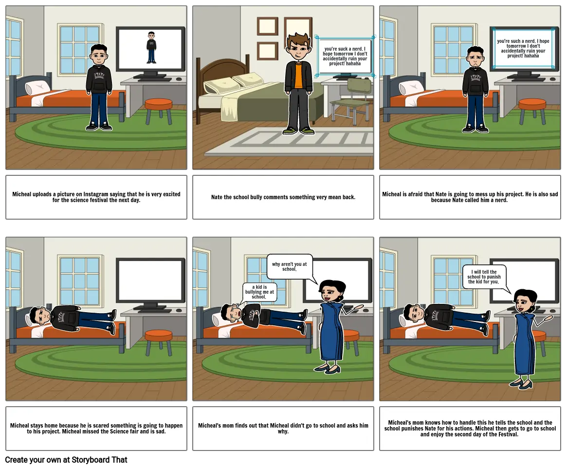 Cyberbullying Comic Strip- Caleb MacKay period 5