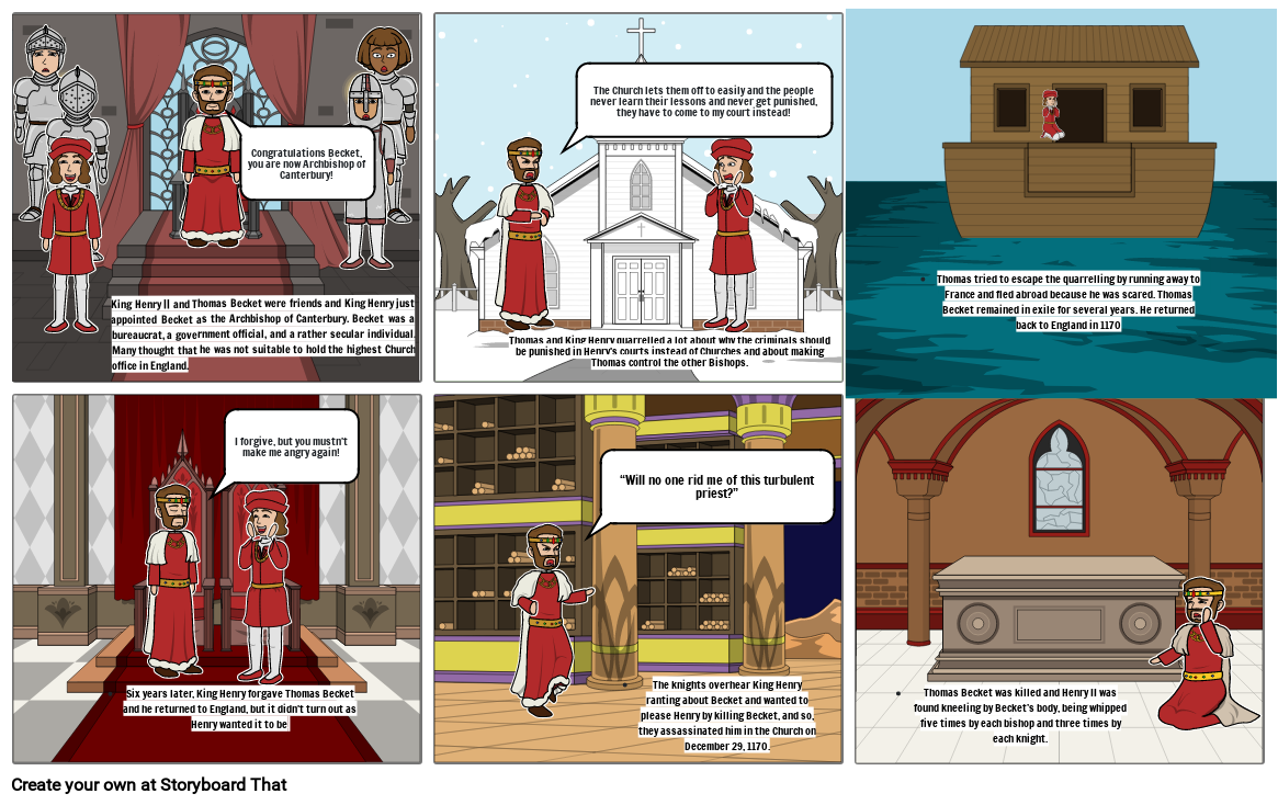 Henry II and Thomas Becket Storyboard by 120d9bdb