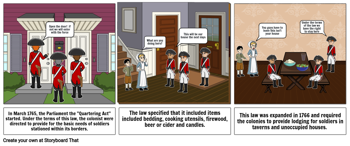 Quartering Act Storyboard by 123dc023