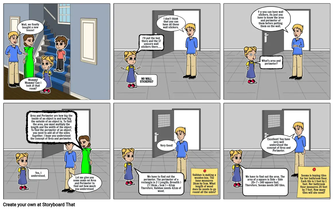 Area And Perimeter Storyboard By 1263fcb8