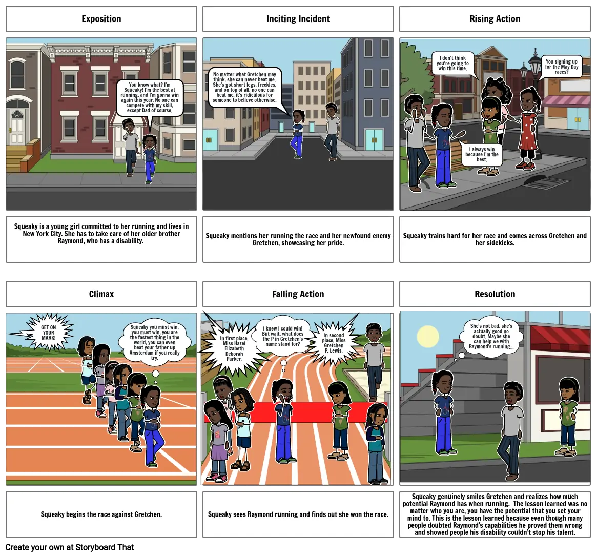 Raymond&#39;s Run Storyboard