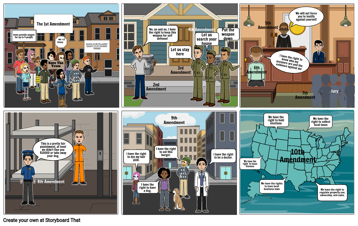 Bill Of Rights Comic Strip Storyboard by 12ec43e3