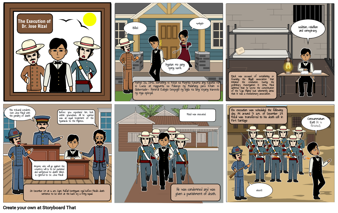 Rizal's Execution Comic Strip Storyboard by 12ec6e03