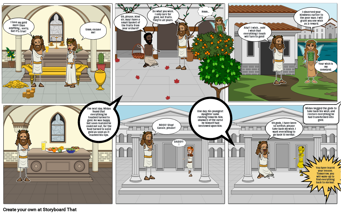 The Story of King Midas!! Storyboard por 130fb17e