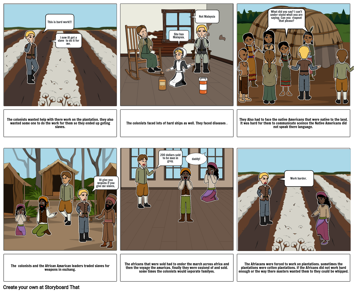 colonists and slavorey Storyboard por 130fef6a