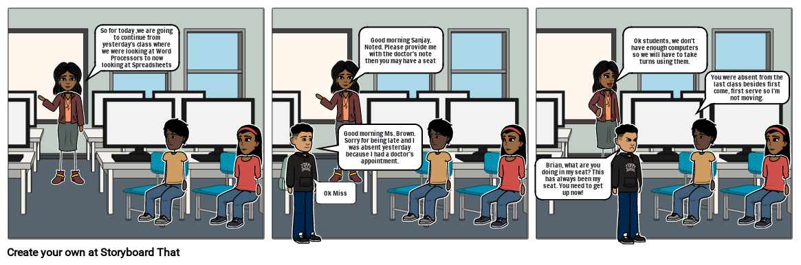 Conflict Among Students in Your Class Storyboard