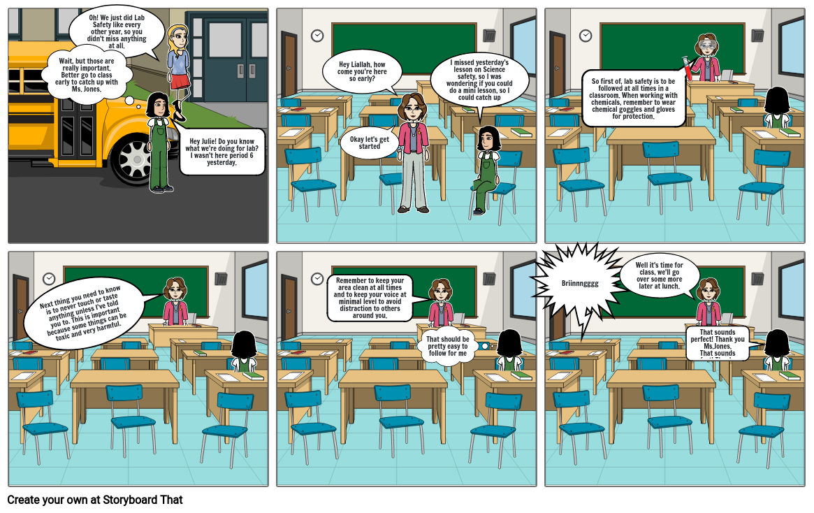 Science Safety Comic Strip Storyboard by 1363105a