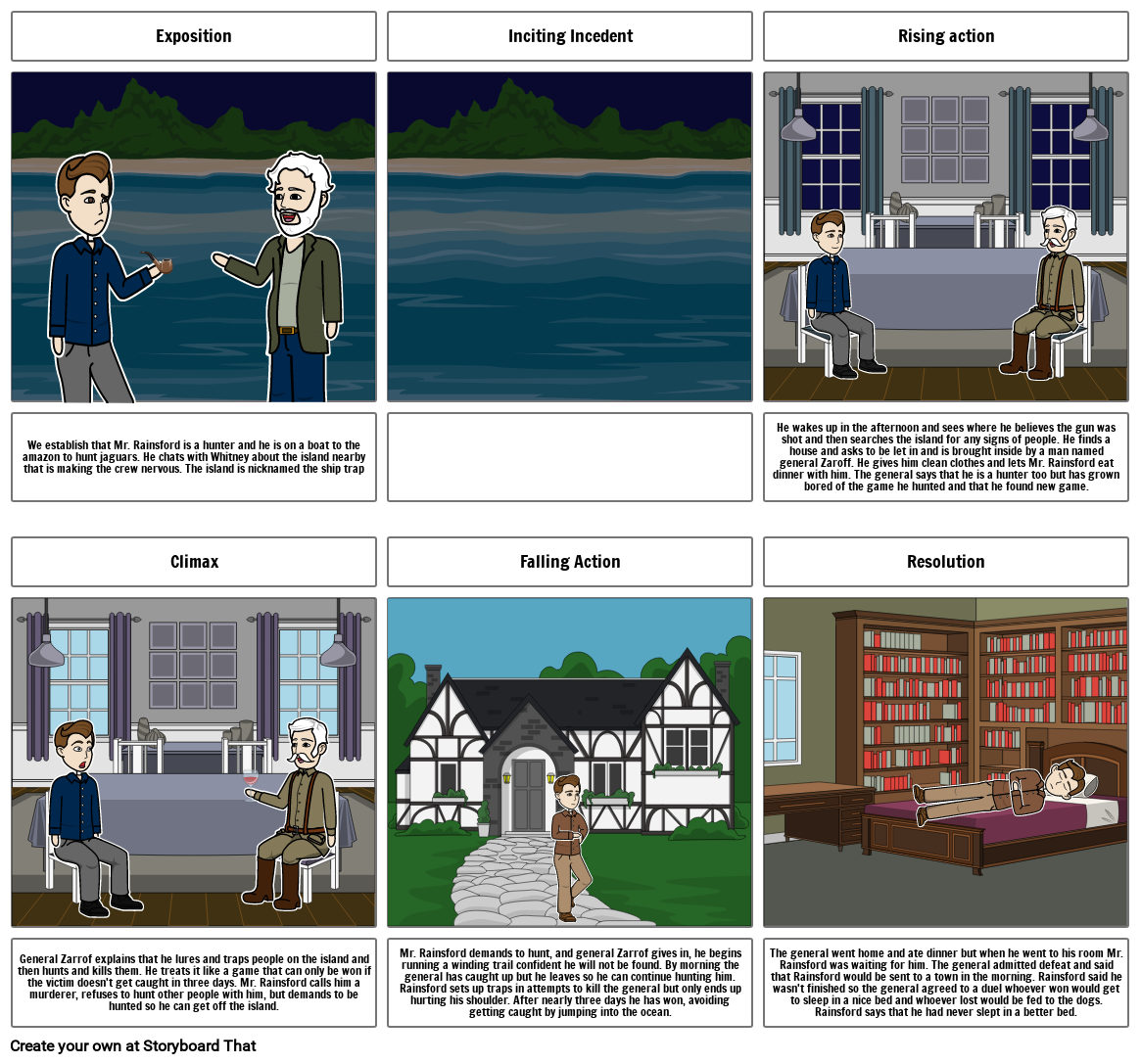 The Most Dangerous Game Storyboard by 139cb059