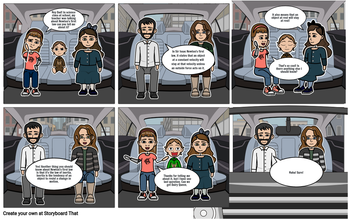 Newtons Law Comic Strip Storyboard By 13aca336 7930