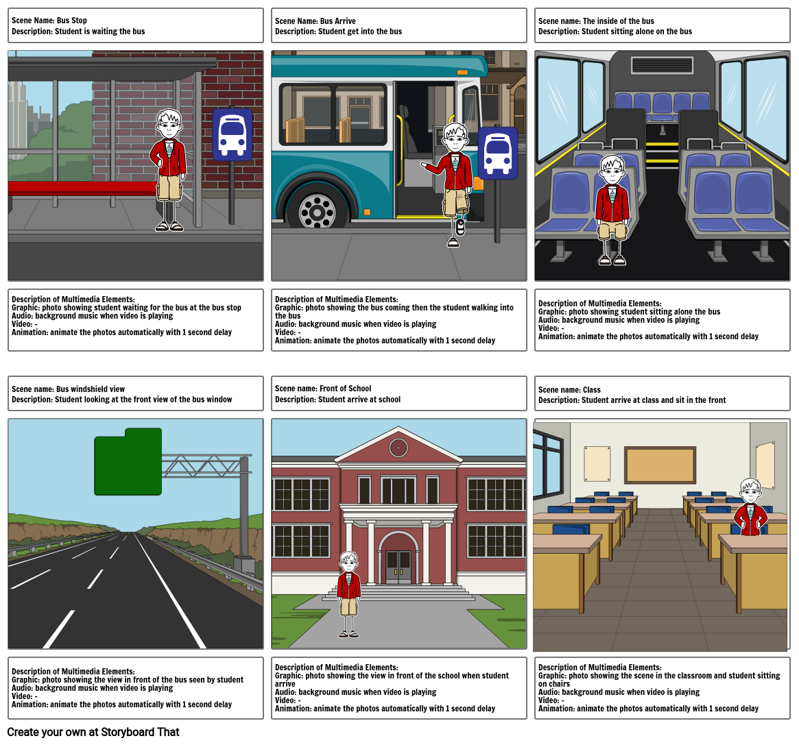 Go to School Storyboard by 13f1d9cb