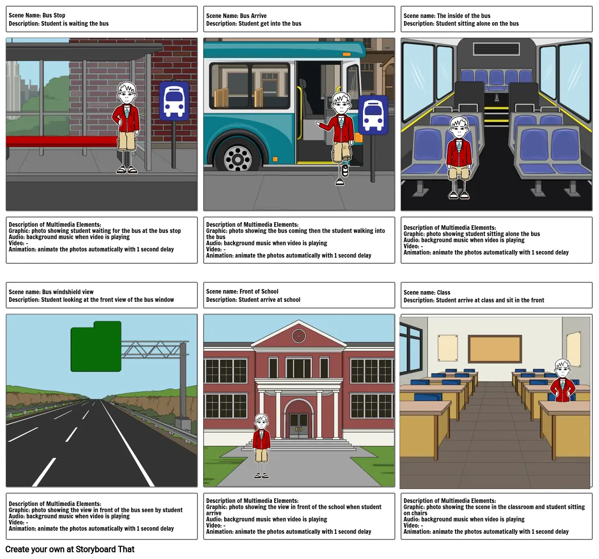 Go to School Storyboard by 13f1d9cb