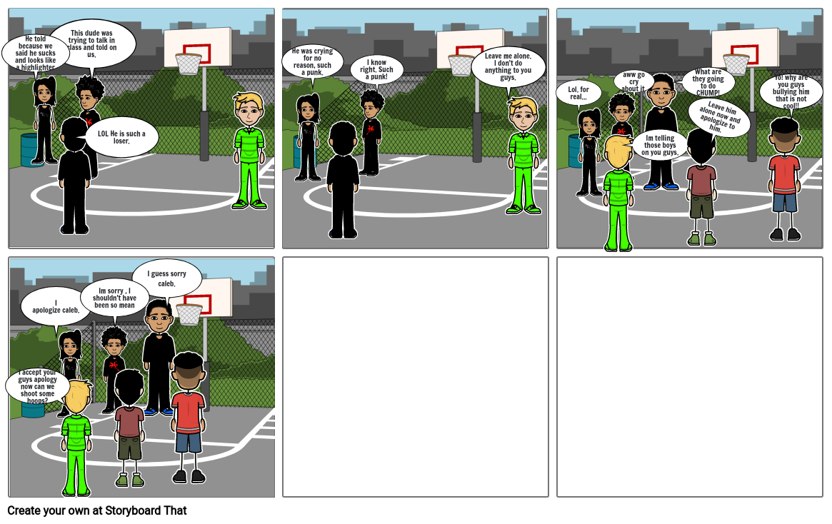 Bullying comic strip Storyboard by 1440c0e1