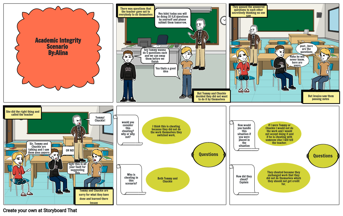 Academic Dishonesty Storyboard