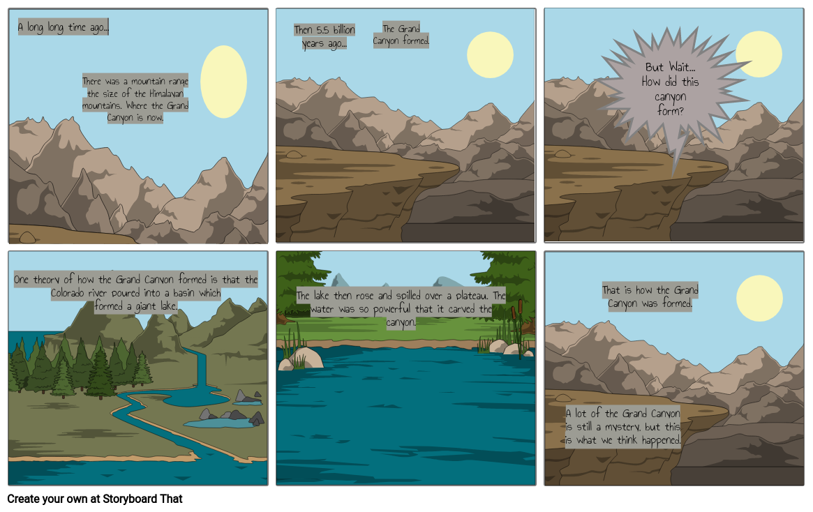 How the Grand Canyon was formed. Storyboard by 15303ebd