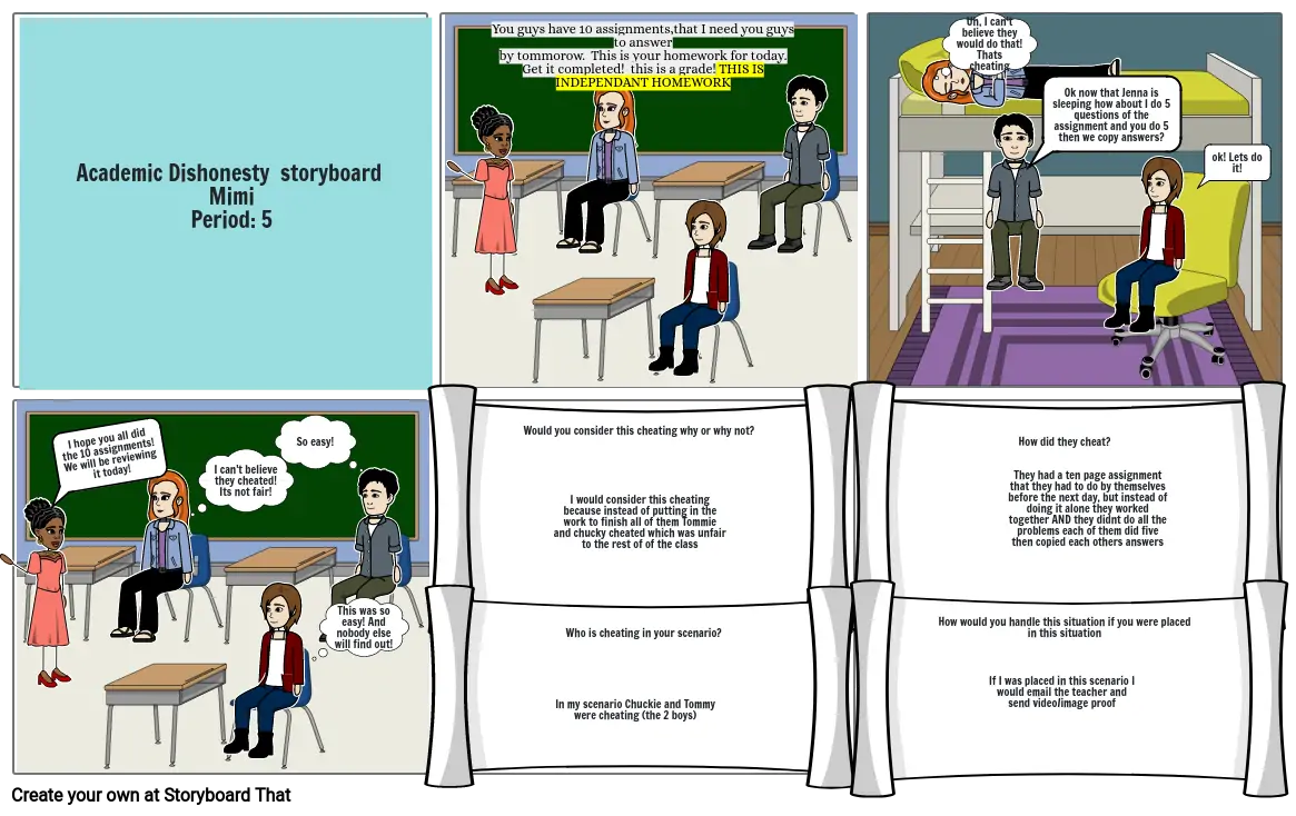 Academic Dishonesty Storyboard