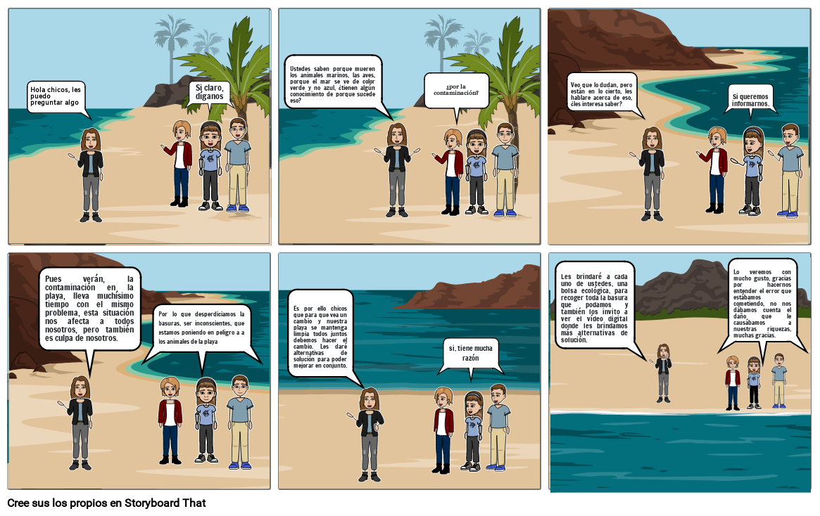 Storyboard La ContaminaciÓn En La Playa Storyboard