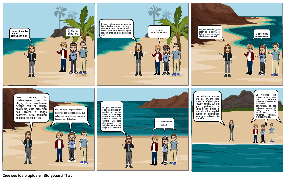 STORYBOARD LA CONTAMINACIÓN EN LA PLAYA