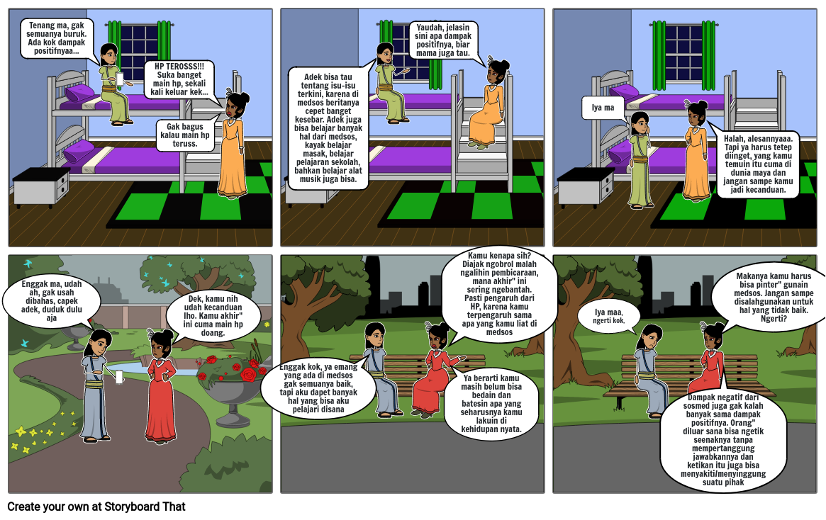 Dampak Positif Media Sosial Storyboard by 1591ee05