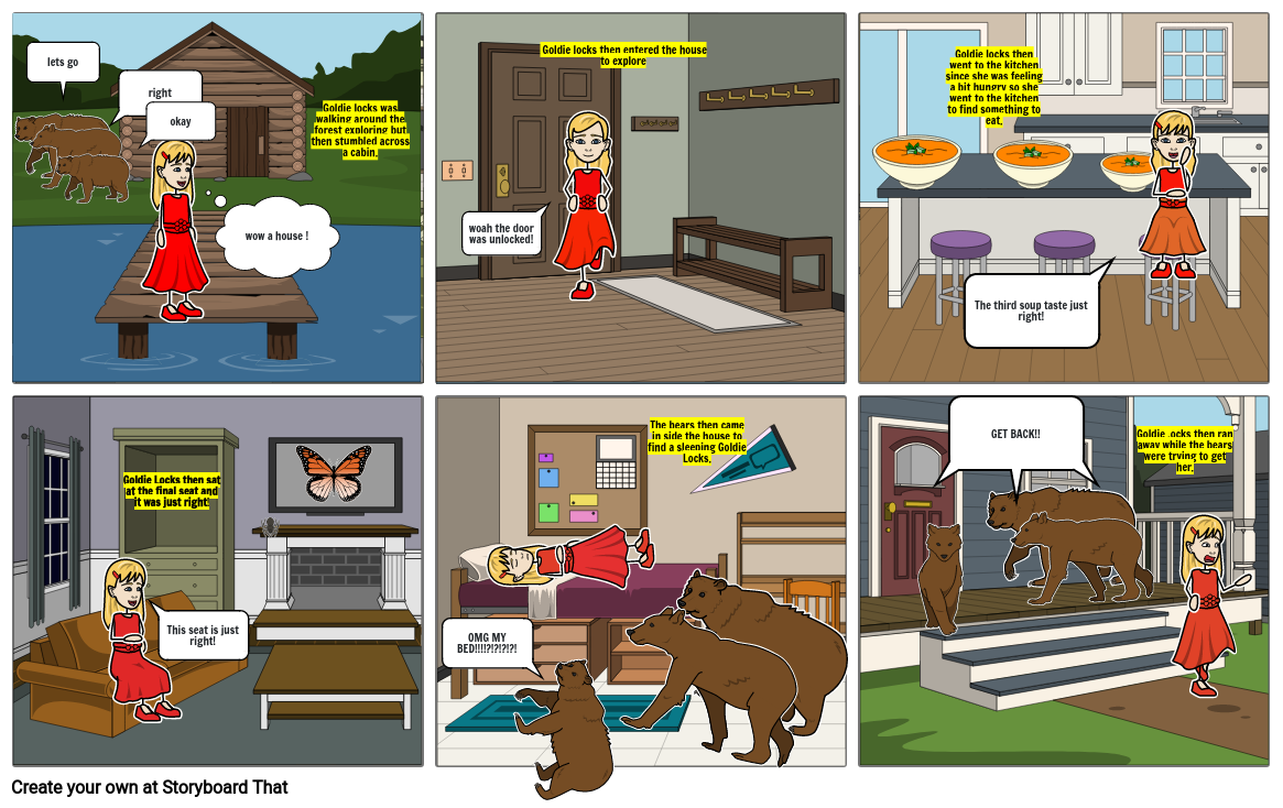 Goldie locks and the three bears Storyboard by 1628829b