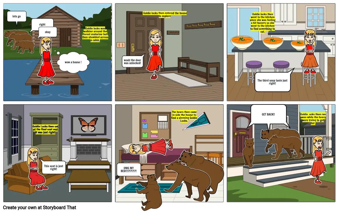 Goldie Locks And The Three Bears Storyboard By 1628829b 9789