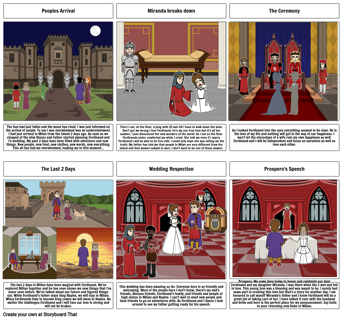 Miranda and Ferdinand's Wedding Storyboard by 1630c878