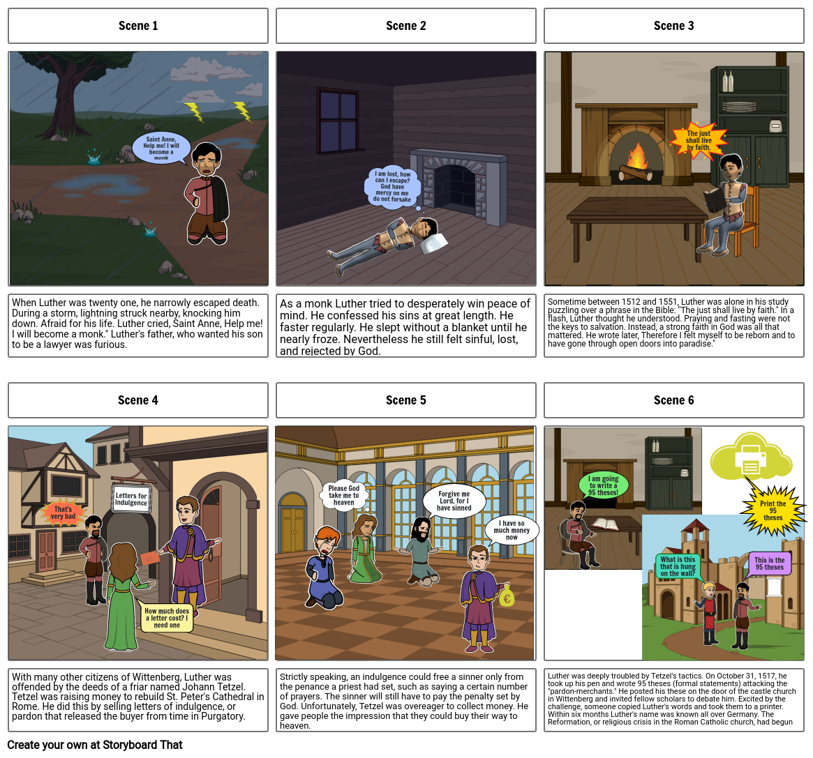 Martin Luther Project By Hazel Jacob Storyboard