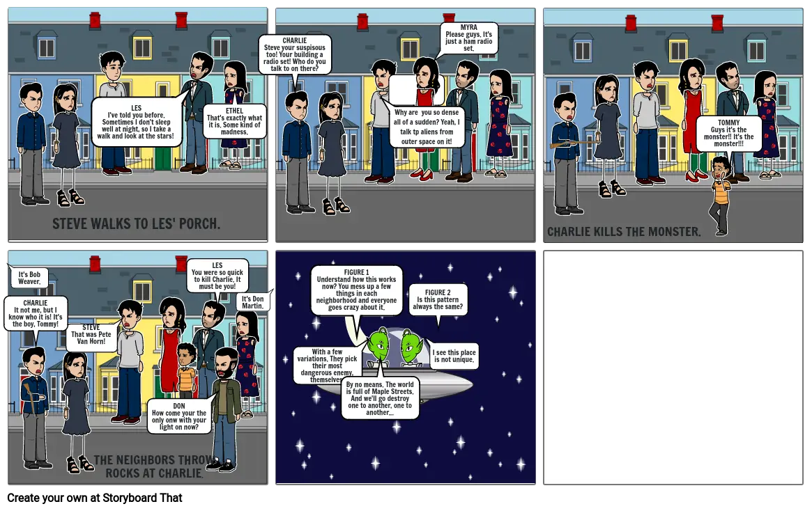 Monsters Due on Maple Street comic summary version